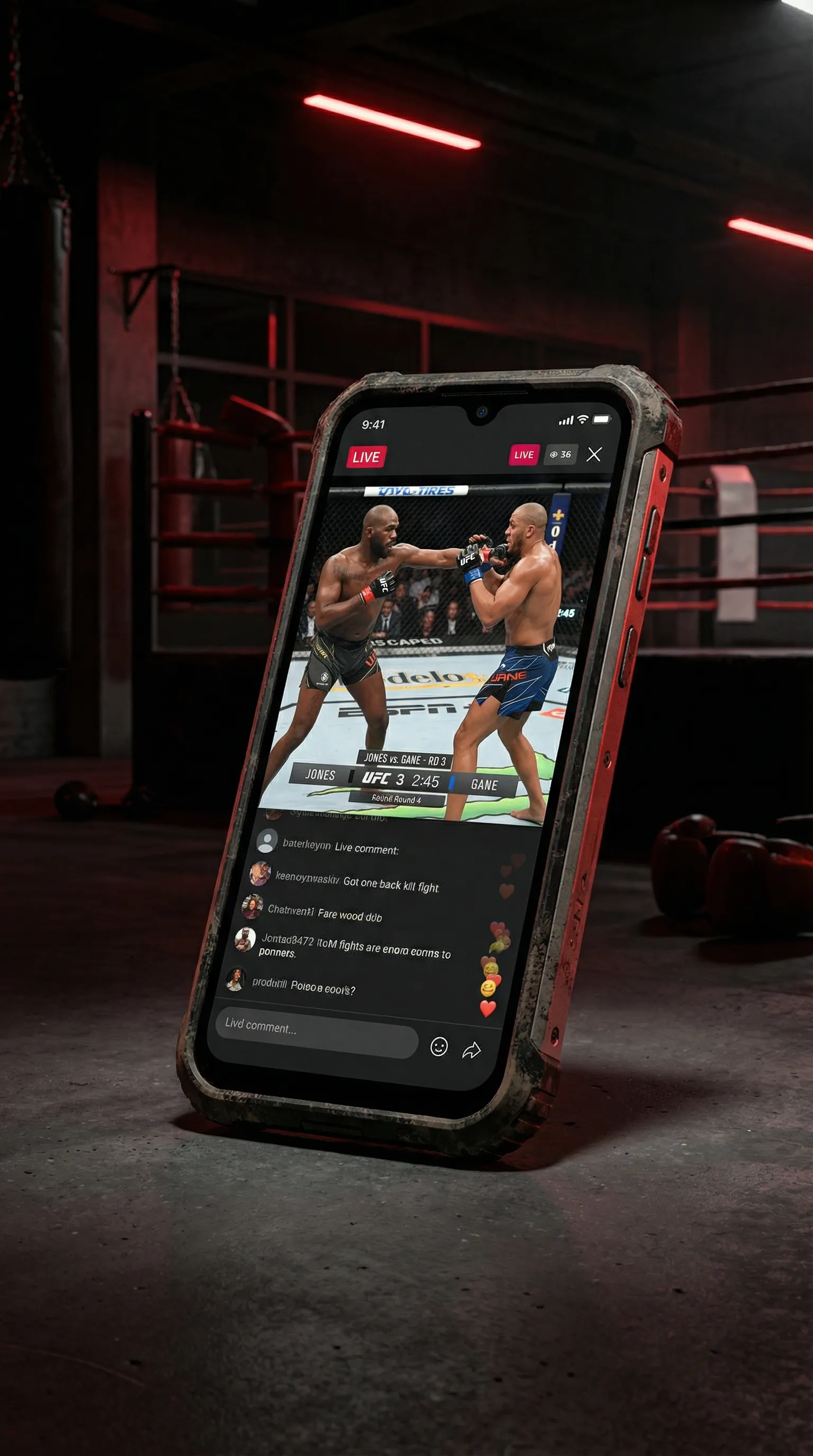 b体育平台网站 移动端APP格斗直播界面